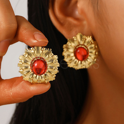 304 Stainless Steel Enamel Stud Earrings FS-WG01727-08-1