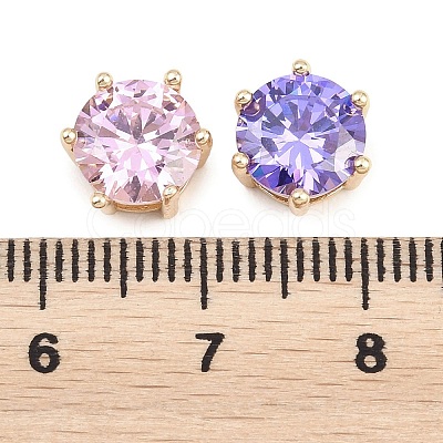 Brass Pave Cubic Zirconia Beads KK-H287-11B-G-1