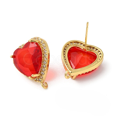 Rack Plating Brass Rhinestone Stud Earring Finding KK-C023-03A-1