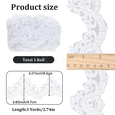 3 Yards Polyester Lace Ribbons SRIB-GF0001-59-1