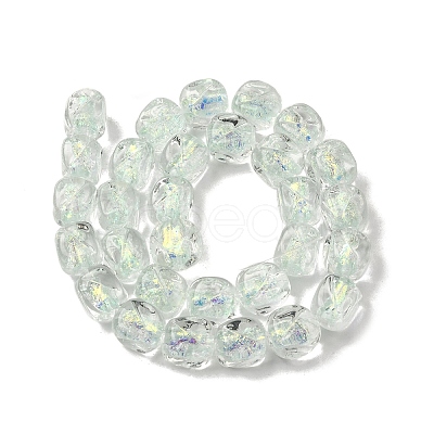 Handmade Foil Lampwork Beads Strands FOIL-C002-01E-1