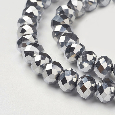 Electroplate Glass Beads Strands X-GR7X10MMY-S-1