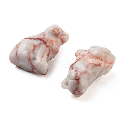 Natural & Synthetic Gemstone Carved Dog Figurines DJEW-L023-A-1