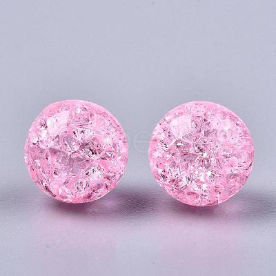 Transparent Crackle Acrylic Round Beads Strands CCG-R002-12mm-05-1