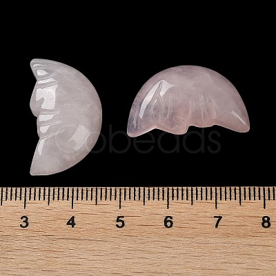 Natural Rose Quartz Carved Healing Moon with Human Face Figurines G-B062-06E-1