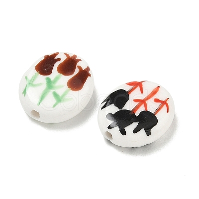 Printed Handmade Porcelain Beads PR-CBAE468-04-1