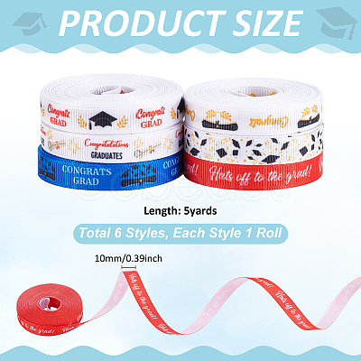 6 Rolls 6 Colors Polyester Ribbon OCOR-UN0001-12-1