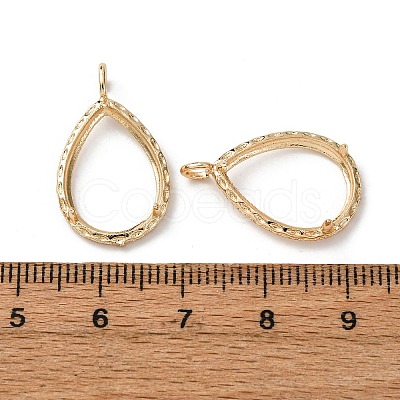 Teardrop Brass Pendant Cabochon Settings KK-NH0007-08G-1