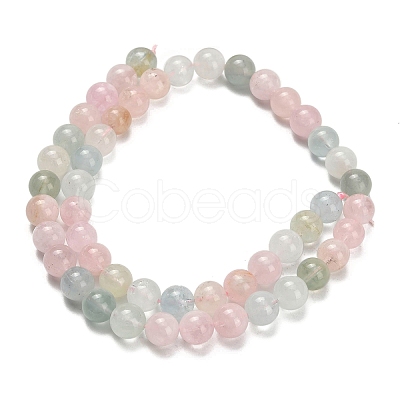 Natural Morganite Beads Strands G-H329-C10-8mm-A-1
