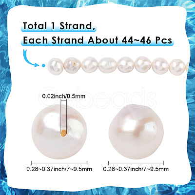 1 Strand Natural Nucleated Pearl Keshi Pearl Beads Strands PEAR-SC0001-40-1