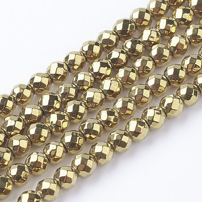 Non-Magnetic Synthetic Hematite Beads Strands X-G-G092-3mm-1-1