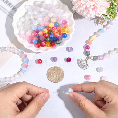 210Pcs 7 Colors Transparent Resin UV Reactive Beads RESI-PA0001-40A-1