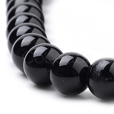 Natural Obsidian Beads Strands X-G-S259-33-8mm-1