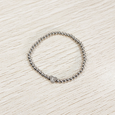 304 Stainless Steel Beads Stretch Bracelets for Women FS-WGC4F34-11-1