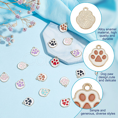 72Pcs 6 Colors Alloy Enamel Pendants ENAM-GO0001-16-1