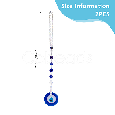 Flat Round with Evil Eye Resin Hanging Decoration HJEW-FH00038-1