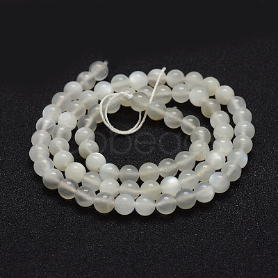 Natural White Moonstone Beads Strands G-P335-04-6mm-1