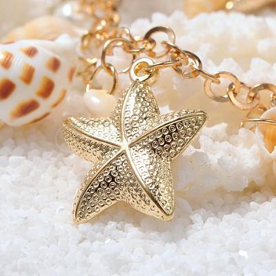 Trendy Shell Bib Beach Necklaces NJEW-PH0001-01-1