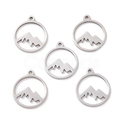 Non-Tarnish 201 Stainless Steel Laser Cut Pendants X-STAS-S105-T901-1S-1