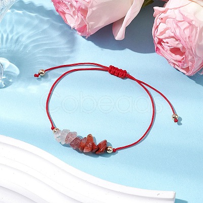Gemstone Braided Bead Bracelet BJEW-JB11013-07-1