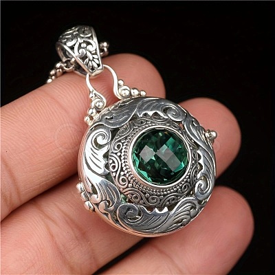 Alloy & Glass Hollow Flat Round Cage Pendant Necklaces for Diffuser Ball FS-WGCD084-01-1