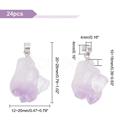 AHANDMAKER Natural Amethyst Pendants G-GA0001-39-1