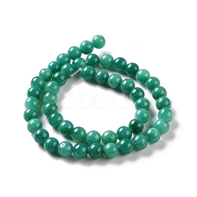 Natural Mashan Jade Round Beads Strands G-D263-8mm-XS34-1