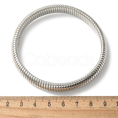 Electrophoresis Iron Bangles for Women BJEW-M057-08P-1
