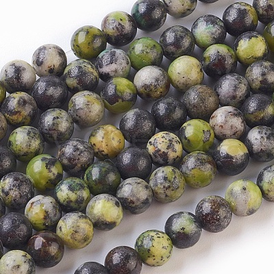 Natural Serpentine Beads Strands G-G767-05-6mm-1