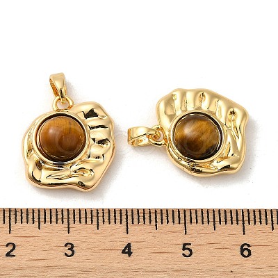 Natural Tiger Eye Pendants KK-M270-42G-1