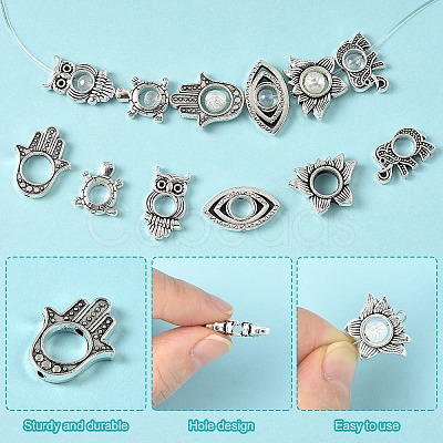 30Pcs 6 Styles Alloy Spacer Beads FIND-YW0007-82-1