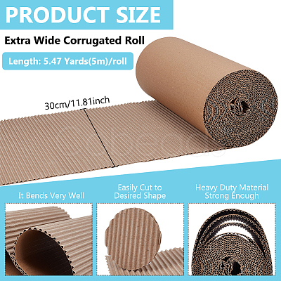 Single Face Corrugated Cardboard Roll for Packing DIY-WH0671-194A-04-1