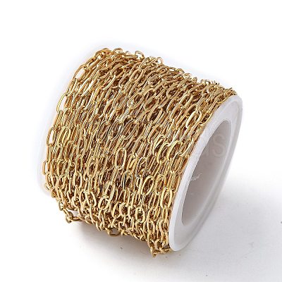304 Stainless Steel Paperclip Chains CHS-L030-15G-1