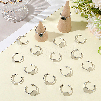 30Pcs 3 Styles Adjustable 304 Stainless Steel Finger Rings Components STAS-BBC0007-95P-1