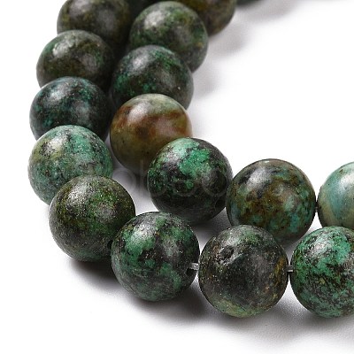 Natural African Turquoise(Jasper) Beads Strands TURQ-G037-10mm-1