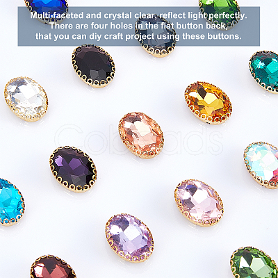 AHADEMAKER 36Pcs 18 Colors Sew on Rhinestone RGLA-GA0001-03-1