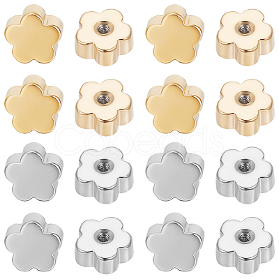 60Pcs 2 Colors Stainless Steel Ear Nuts STAS-BBC0006-40B-1