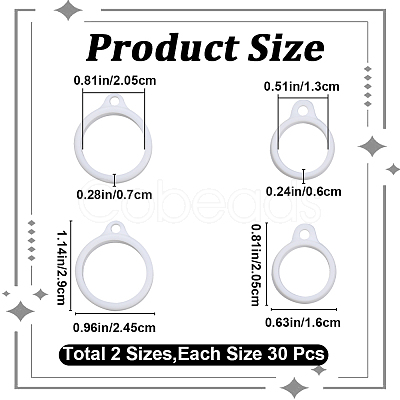 60Pcs 2 Style Silicone Pendant SIL-GF0001-43C-1