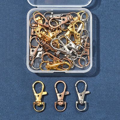 24Pcs 3 Colors Alloy Swivel Lobster Claw Clasps FIND-FS0003-73-1