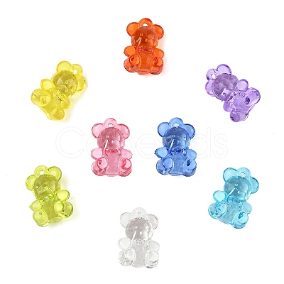 50Pcs Transparent Acrylic Pendants TACR-FP0001-08-1