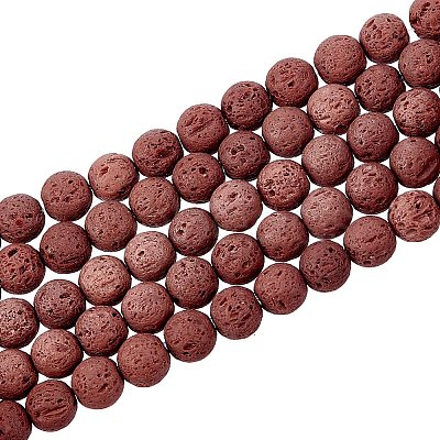 Synthetic Lava Rock Beads Strands G-S277-8mm-02-1
