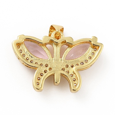 Brass Micro Pave Cubic Zirconia Pendants KK-B059-34G-E-1