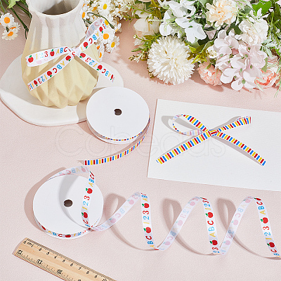 2 Rolls 2 Styles Back to School Polyester Ribbon OCOR-CY0003-75B-1
