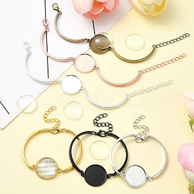DIY Blank Dome Alloy Bangle Jewelry Making Kits DIY-YW0010-36-1
