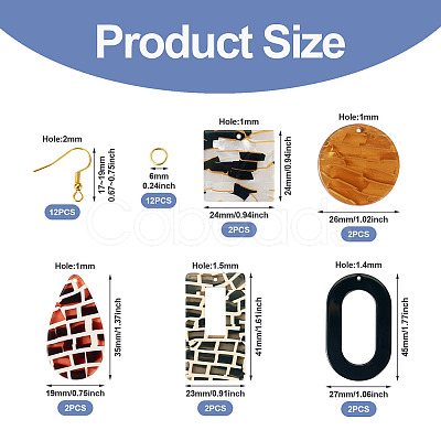 DIY Geometric Acrylic Dangle Earrings Making Kit DIY-TA0009-28-1