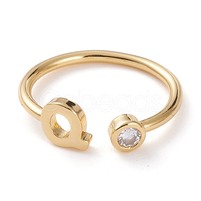 Brass Micro Pave Clear Cubic Zirconia Cuff Rings RJEW-Z005-Q-G-1