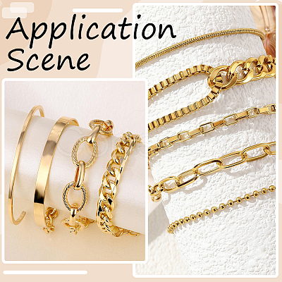 2 Sets 2 Styles Alloy Chain Bracelets & Bangles Set for Women BJEW-SP0001-34B-1