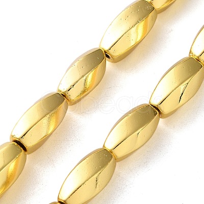 Electroplated Synthetic Non-magnetic Hematite Beads Strands G-P545-G03-8x16mm-1