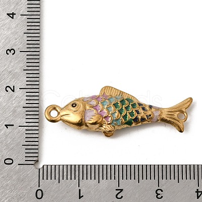 304 Stainless Steel Enamel Fish Connector Charms STAS-B128-55G-05-1