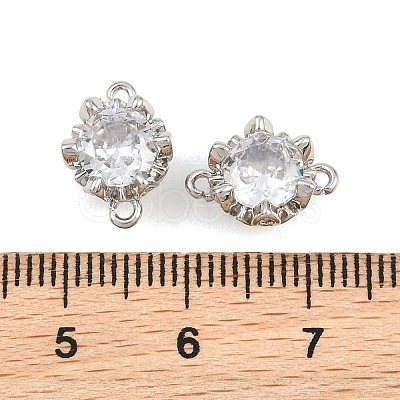 Brass Pave Clear Cubic Zirconia Connector Charms CU-CBAA6E8-11P-1